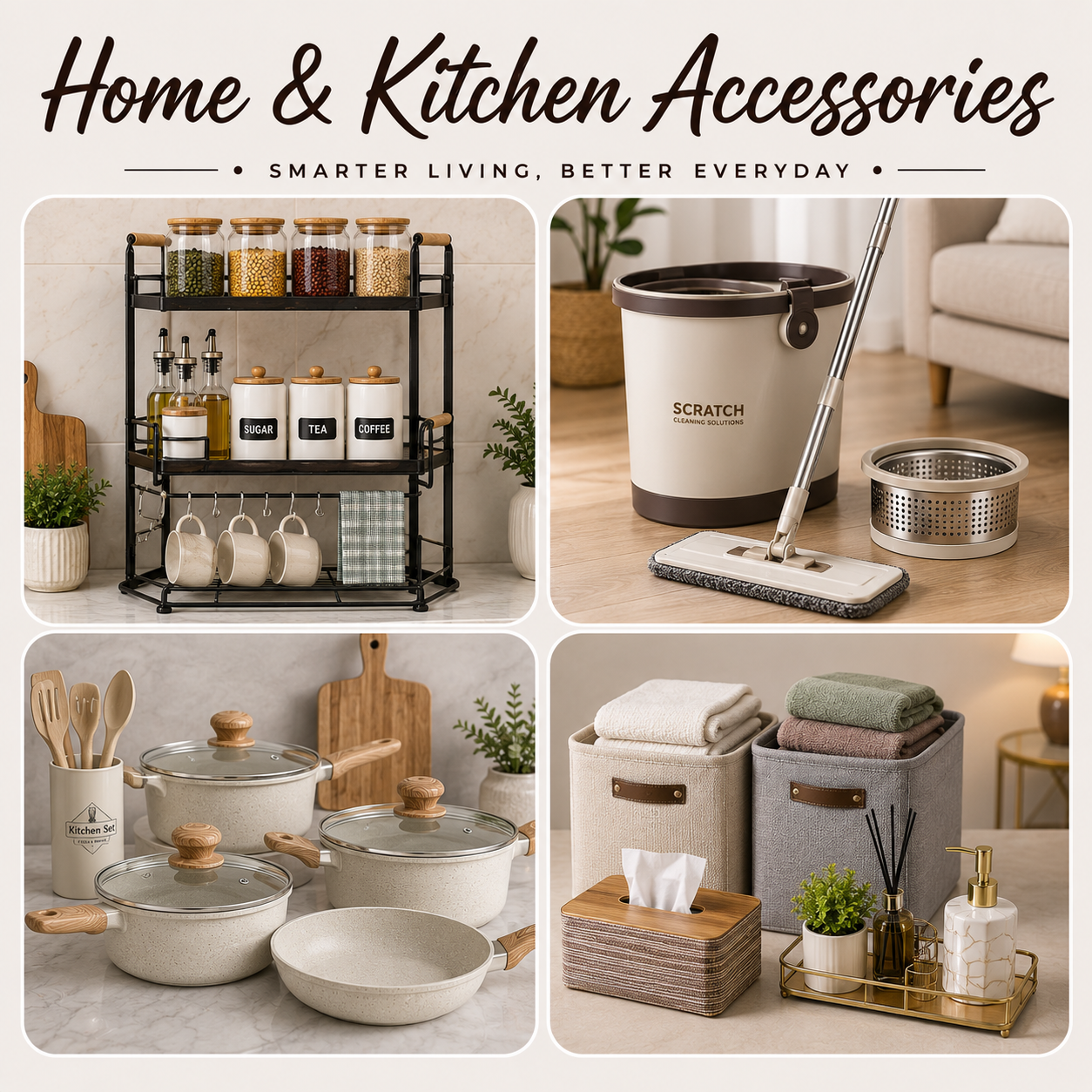 Home & Kitchen <br>Accessories<br>➔