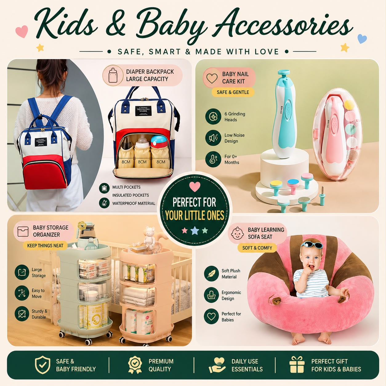 Kids & Baby <br>Accessories<br>➔