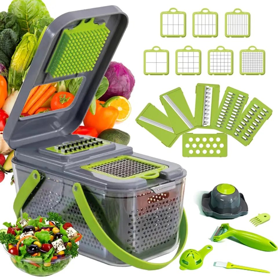 22 in 1 Multifunctional Vegetable Chopper – Multi Blade Kitchen Slicer & Dicer Set