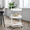3-Tier Metal Rolling Storage Cart - Multipurpose Organizer
