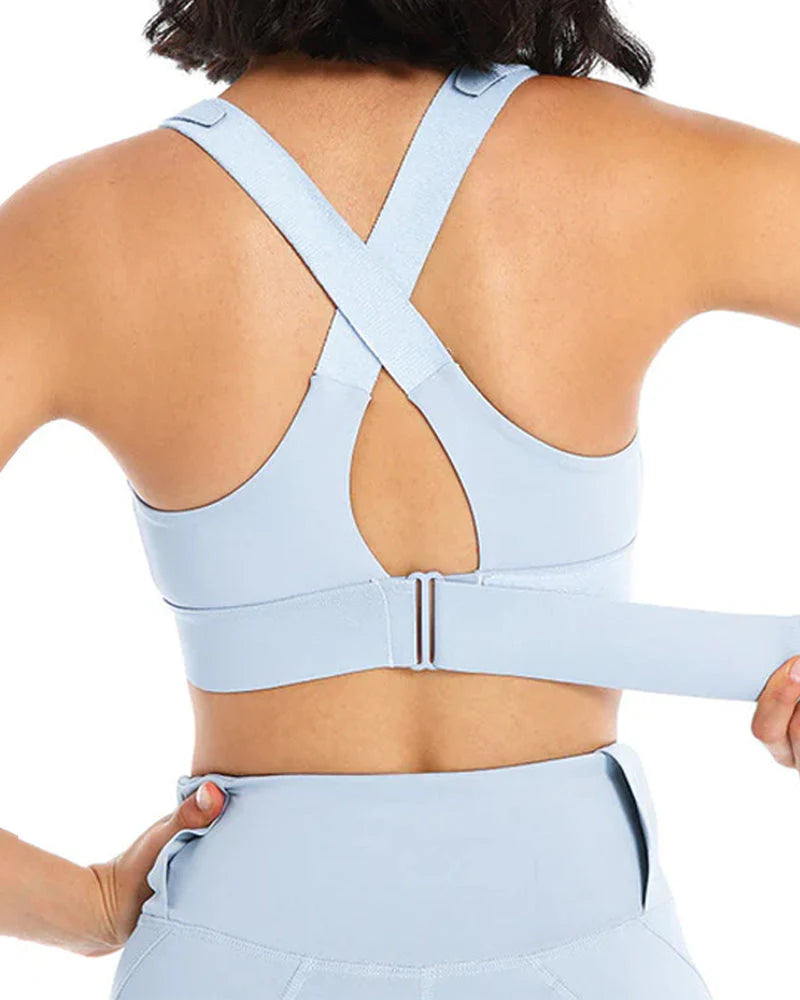 High Impact,A+ Quality, Ultimate Comfort, Sports Bra, Zipper