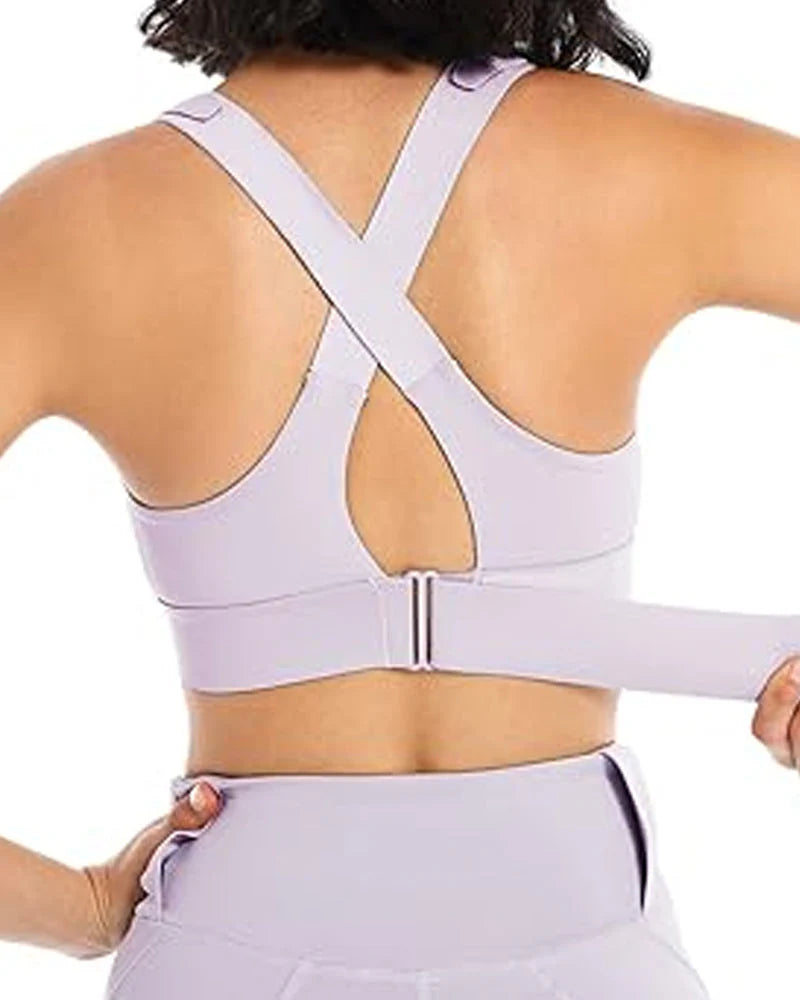 High Impact,A+ Quality, Ultimate Comfort, Sports Bra, Zipper