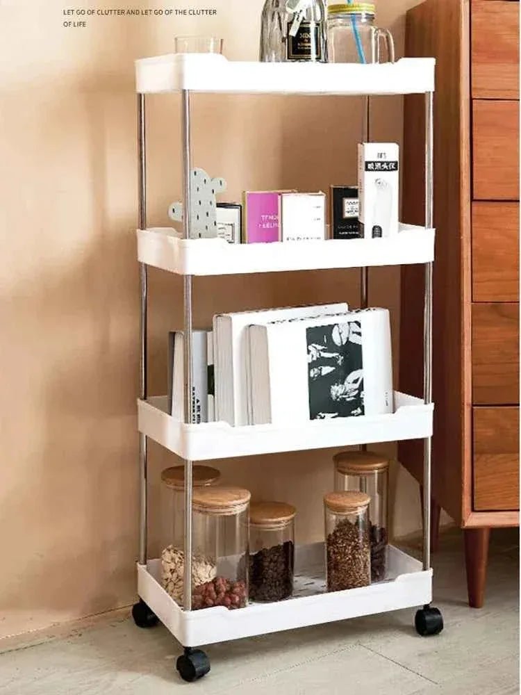 4-Tier Slim Rolling Storage Trolley - Organizer Rack Pakistan