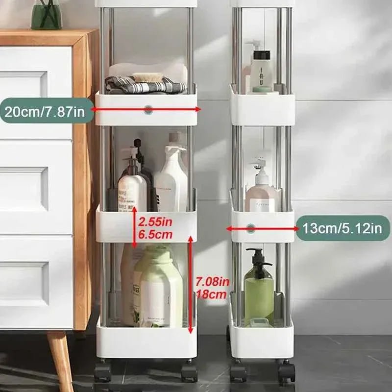 4-Tier Slim Rolling Storage Trolley - Organizer Rack Pakistan