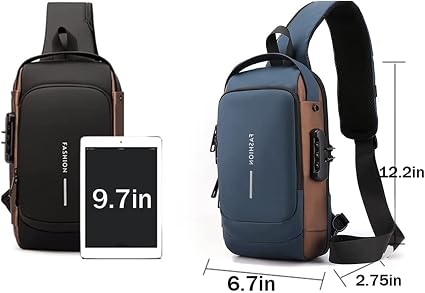 Anti-Theft Crossbody Sling Bag with USB Charging