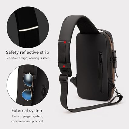 Anti-Theft Crossbody Sling Bag with USB Charging