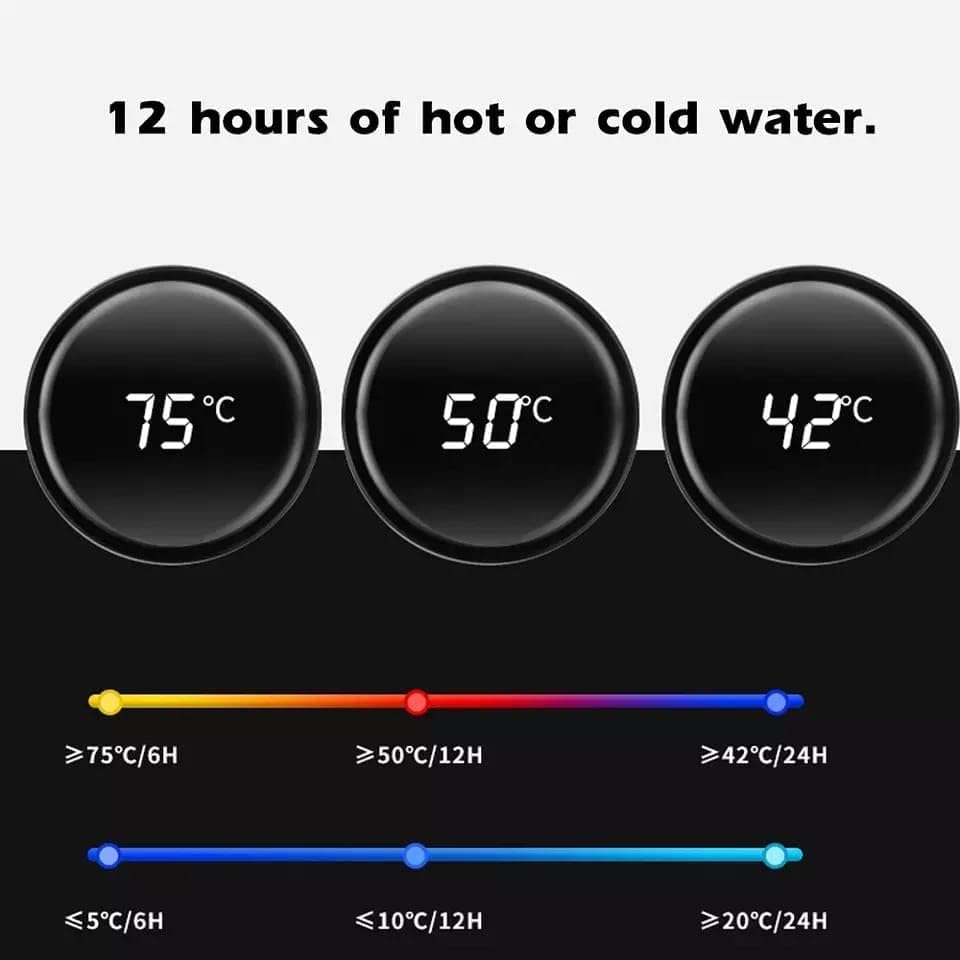 Smart Water Bottle with LED Temperature Display – Stainless Steel Flask – 500ML