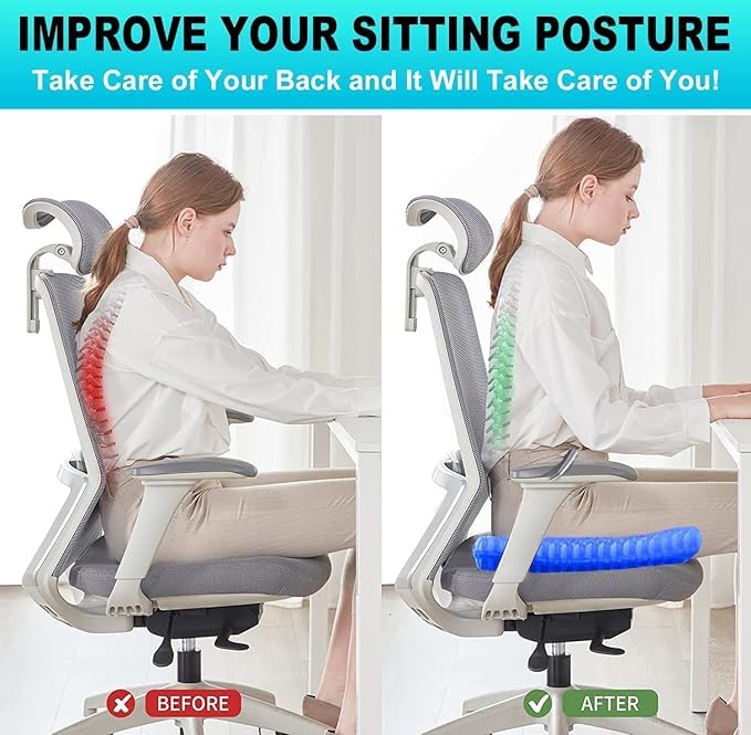Gel Seat Cushion for Long Sitting | Orthopedic Honeycomb Cushion for Office, Car & Home