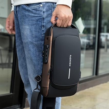 Anti-Theft Crossbody Sling Bag with USB Charging