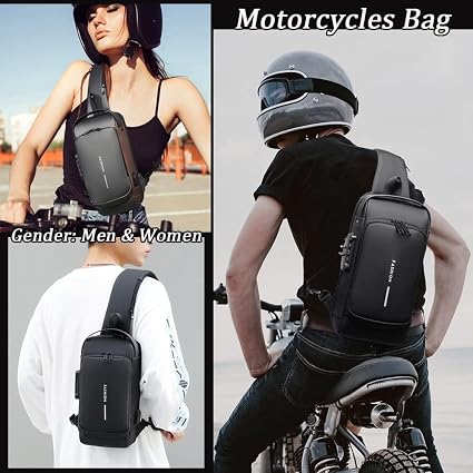Anti-Theft Crossbody Sling Bag with USB Charging