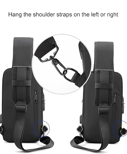 Anti-Theft Crossbody Sling Bag with USB Charging