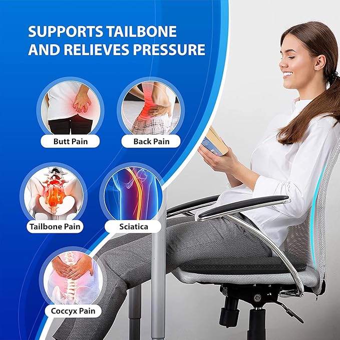 Gel Seat Cushion for Long Sitting | Orthopedic Honeycomb Cushion for Office, Car & Home
