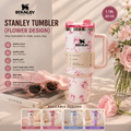 Floral 40oz / 1.18L Stainless Steel Vacuum Insulated Tumbler with Handle & Straw