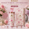Floral 40oz / 1.18L Stainless Steel Vacuum Insulated Tumbler with Handle & Bow Straw | Gift Packaging
