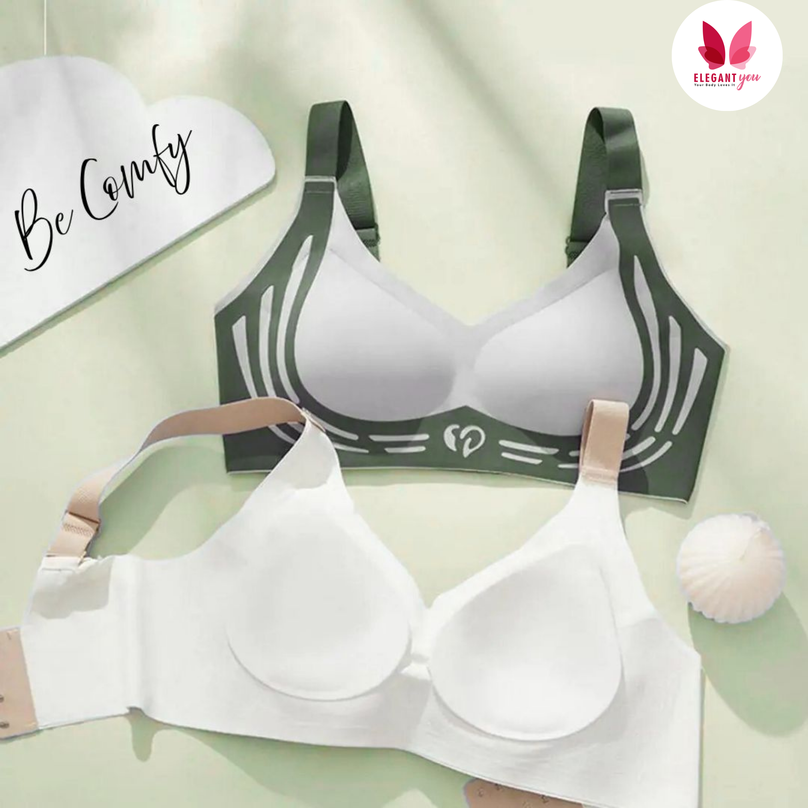 No Rash Seamless Breathable Wireless Push-up Uplift Sports Bra ( PACK