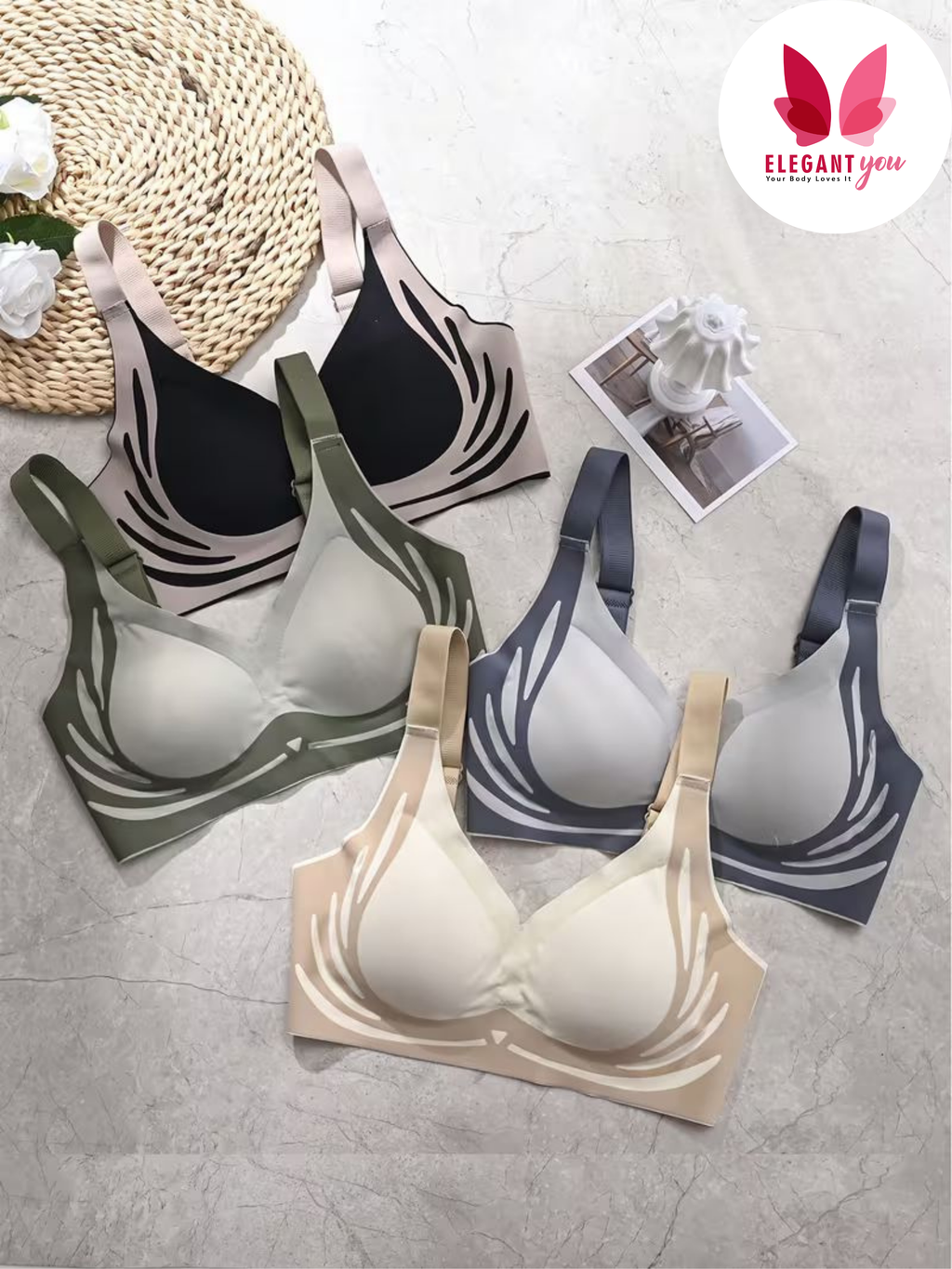 No Rash Seamless Breathable Wireless Push-up Uplift Sports Bra ( PACK