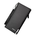 Baellerry Business Men's Wallets Solid PU Leather Long Portable Cash P