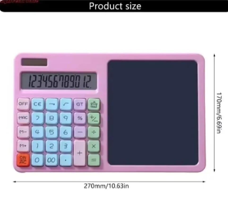 Multifunctional 12-Digit Calculator with LCD Writing Tablet – 2 in 1 Study Tool