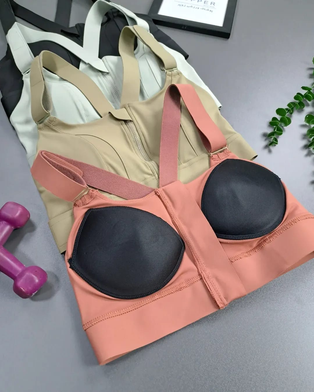 High Impact,A+ Quality, Ultimate Comfort, Sports Bra, Zipper