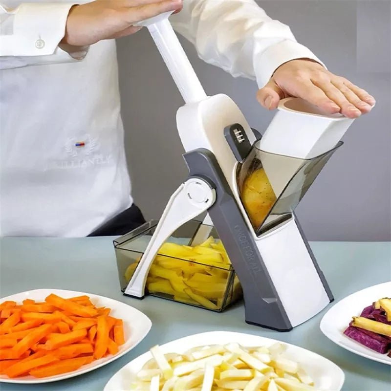 Adjustable Mandoline Slicer – Manual Vegetable Cutter with Storage Container