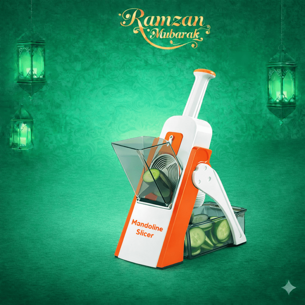Adjustable Mandoline Slicer – Manual Vegetable Cutter with Storage Container