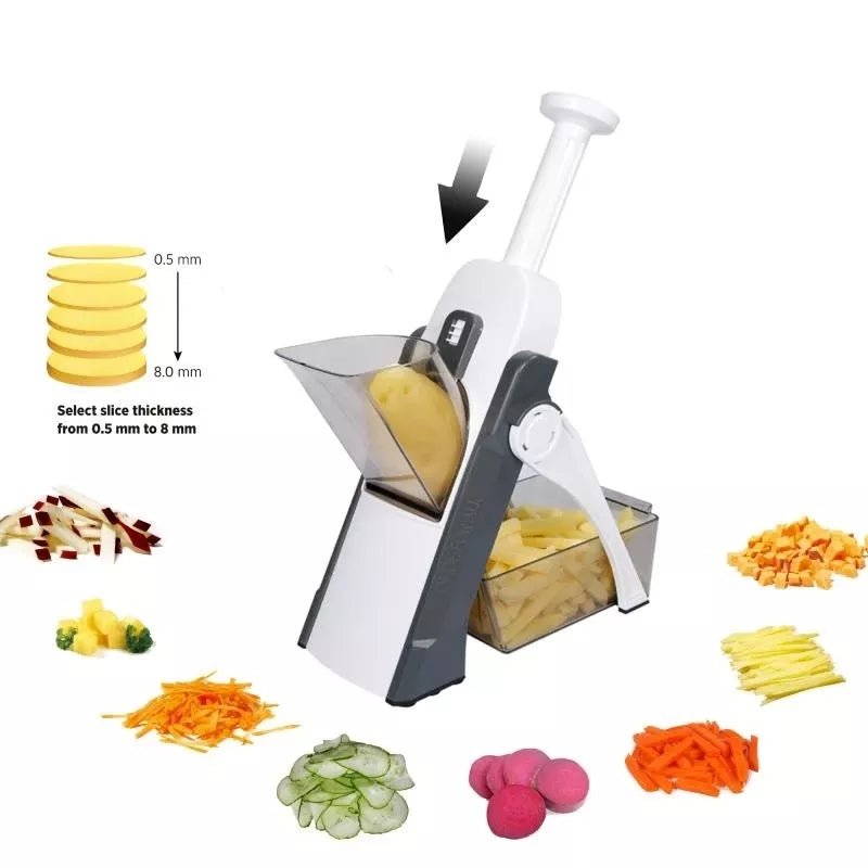 Adjustable Mandoline Slicer – Manual Vegetable Cutter with Storage Container