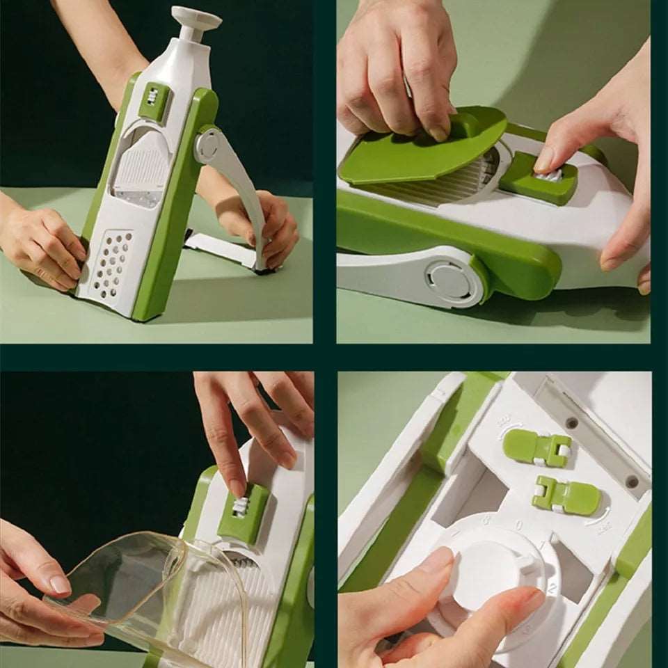 Adjustable Mandoline Slicer – Manual Vegetable Cutter with Storage Container