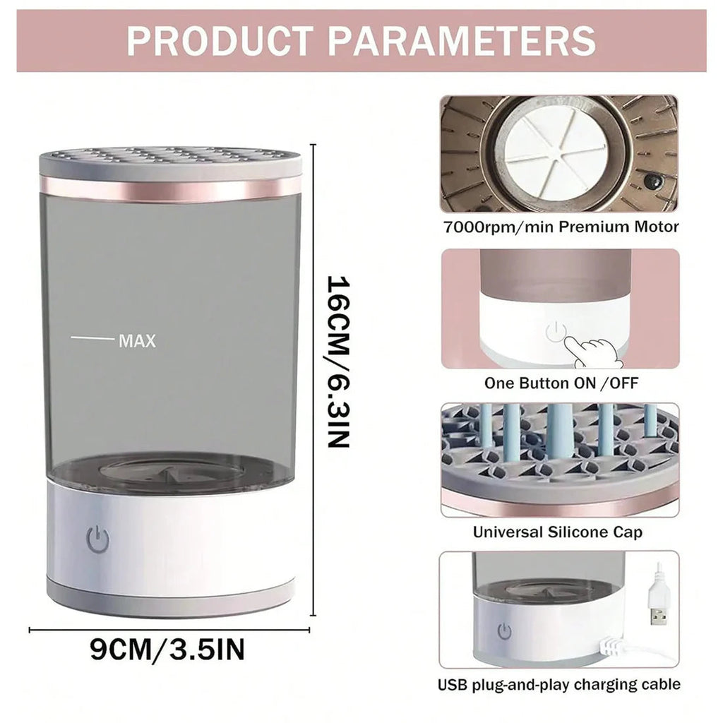 Electric Makeup Brush Cleaner Machine USB Automatic Cosmetic Brush Washer & Dryer