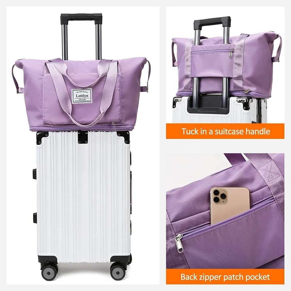 Extendable Travel Bag – Large Capacity Foldable Waterproof Luggage Bag with Dry & Wet Separation