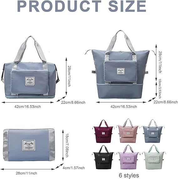 Extendable Travel Bag – Large Capacity Foldable Waterproof Luggage Bag with Dry & Wet Separation