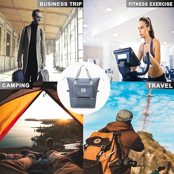 Extendable Travel Bag – Large Capacity Foldable Waterproof Luggage Bag with Dry & Wet Separation