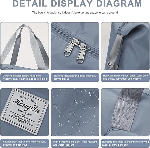 Extendable Travel Bag – Large Capacity Foldable Waterproof Luggage Bag with Dry & Wet Separation