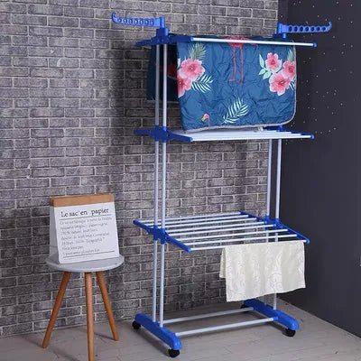 Foldable Clothes Drying Rack with Wheels | Multi-Layer Laundry Stand | Space Saving Clothes Dryer Pakistan