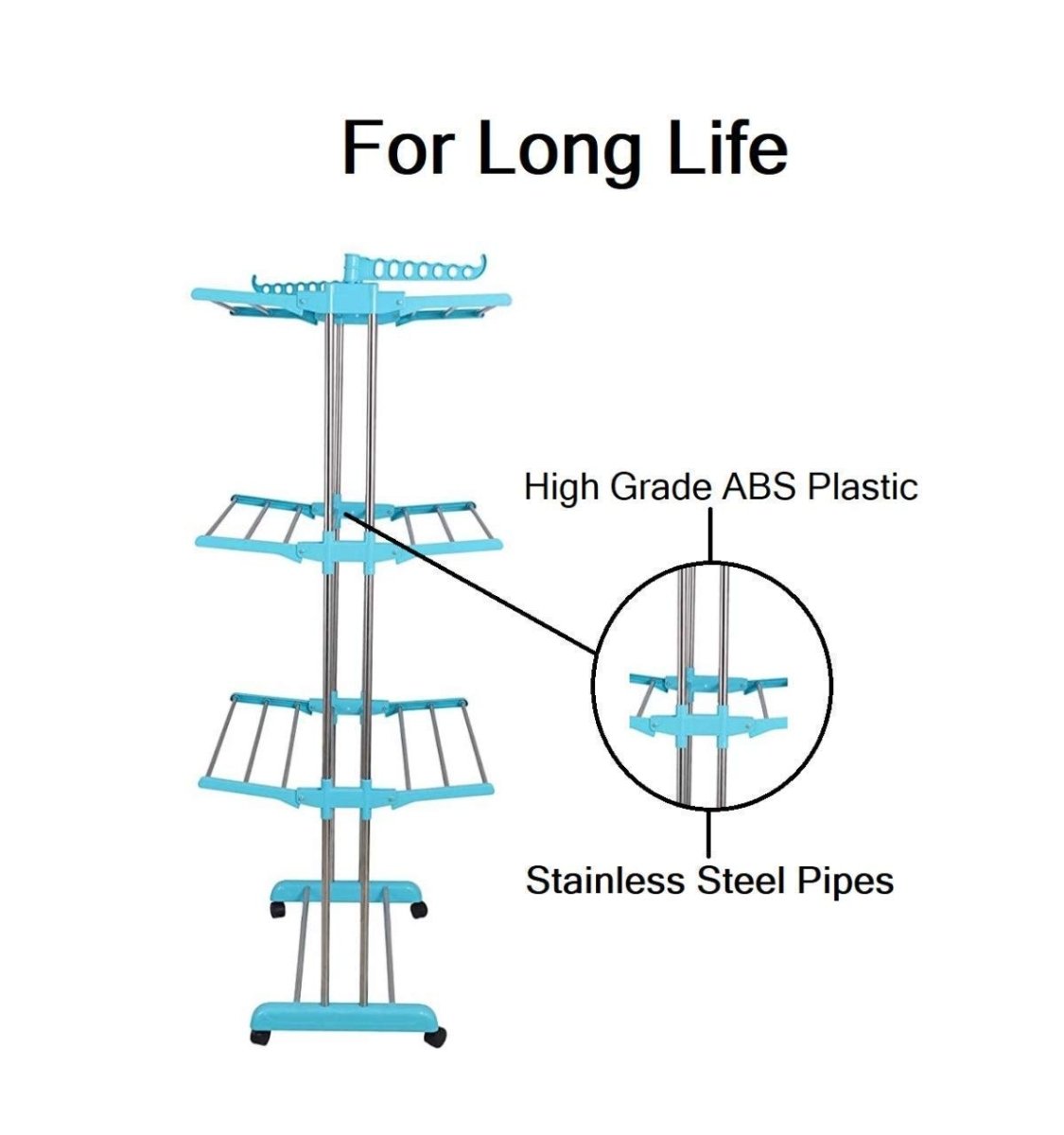 Foldable Clothes Drying Rack with Wheels | Multi-Layer Laundry Stand | Space Saving Clothes Dryer Pakistan