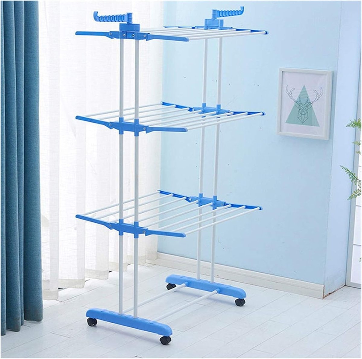 Foldable Clothes Drying Rack with Wheels | Multi-Layer Laundry Stand | Space Saving Clothes Dryer Pakistan