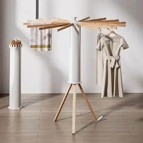Foldable Wooden Clothes Drying Rack – Heavy Duty 16-Bar