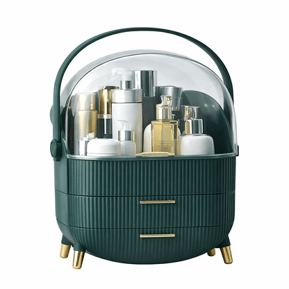 Large Capacity Makeup Organizer – Luxury Dustproof Cosmetic Storage Box with Drawers