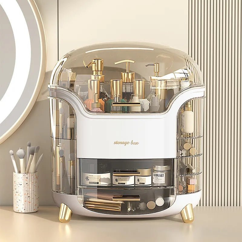 Luxury Desktop Cosmetic Organizer – Elegant Makeup & Skincare Storage