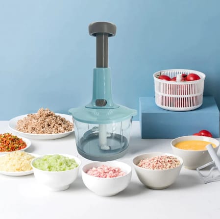 9-in-1 Multi-Functional Hand Push Speedy Chopper – 2L Manual Vegetable Cutter