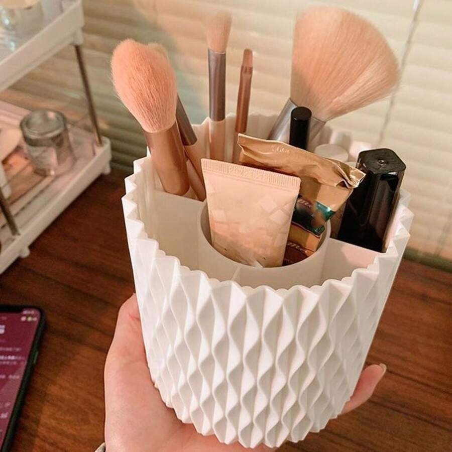 Rotating Cosmetic Brush Organizer – 360° Makeup Storage Holder