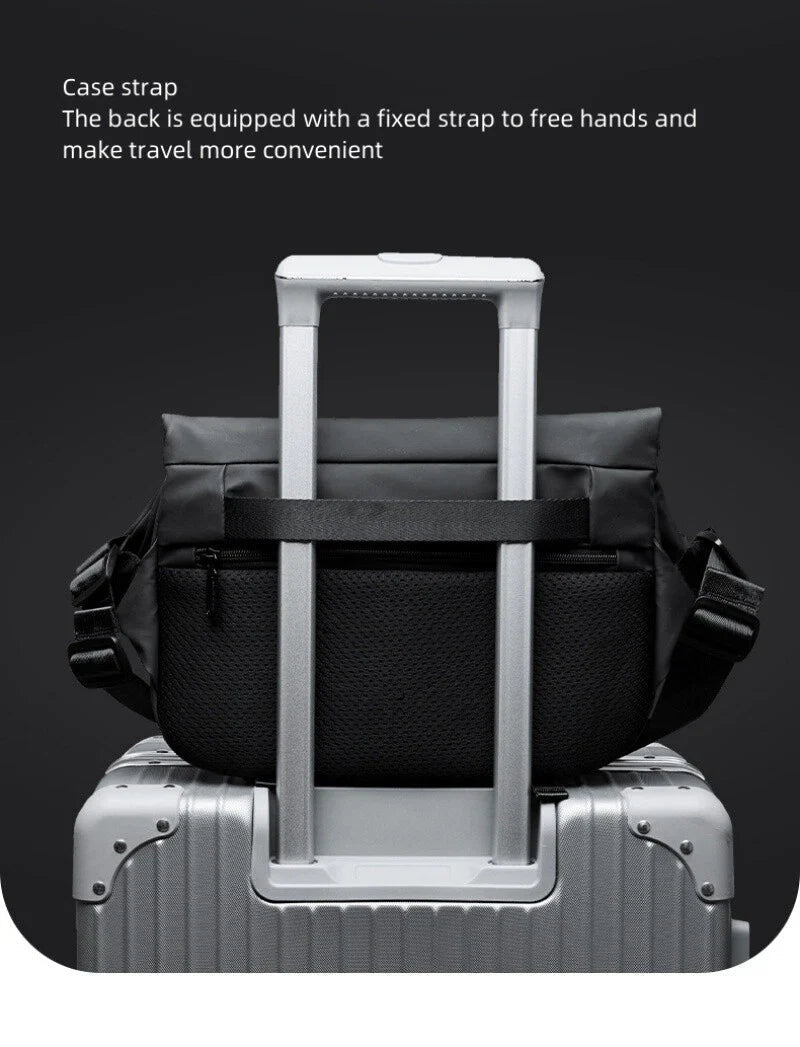 Multi Pockets Shoulder Bag - Sling Bag Crossbody Motorcycle Backpack for Men