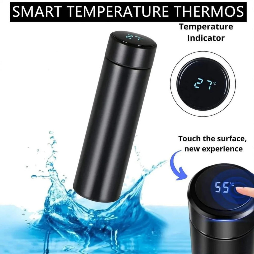 Smart Water Bottle with LED Temperature Display – Stainless Steel Flask – 500ML