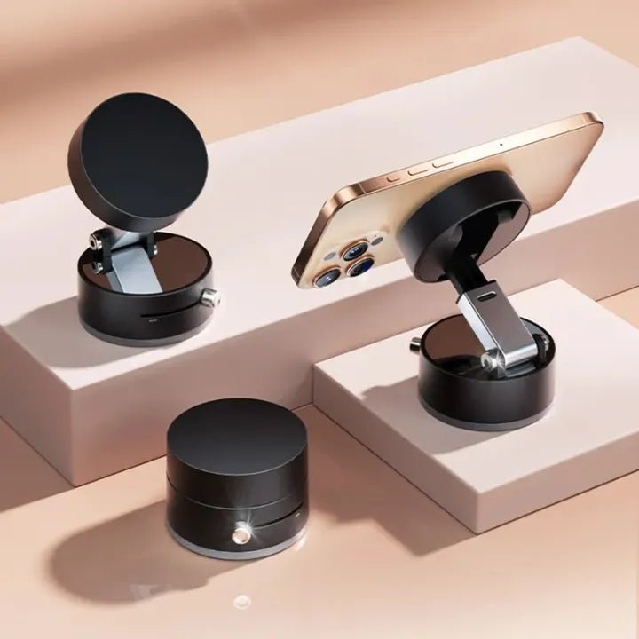 Vacuum Suction Magnetic Mobile Holder | Strong Dashboard Phone Mount | Adjustable Foldable Car & Home Phone Stand